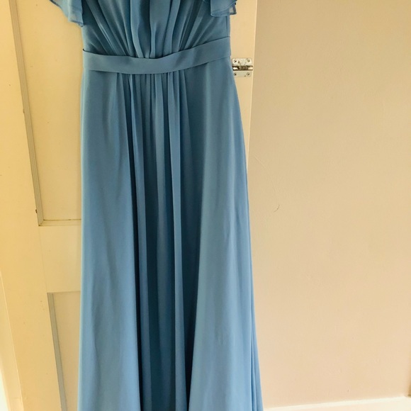 Blue Azazie Floor Length Bridesmaid Dress - Picture 4 of 6